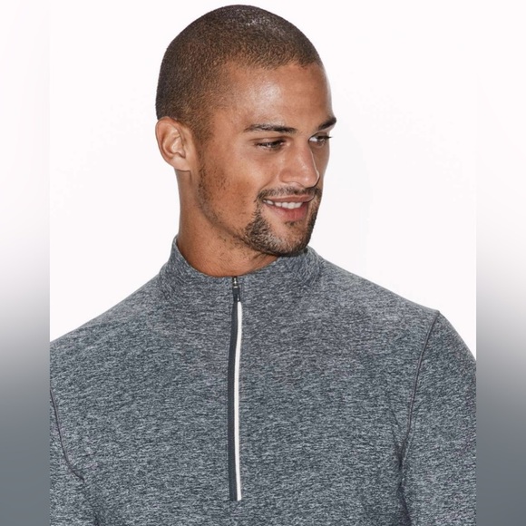 Mens Lululemon Surge Warm 1/2 Zip Size Large Charcoal Heathered Grey - Picture 4 of 11
